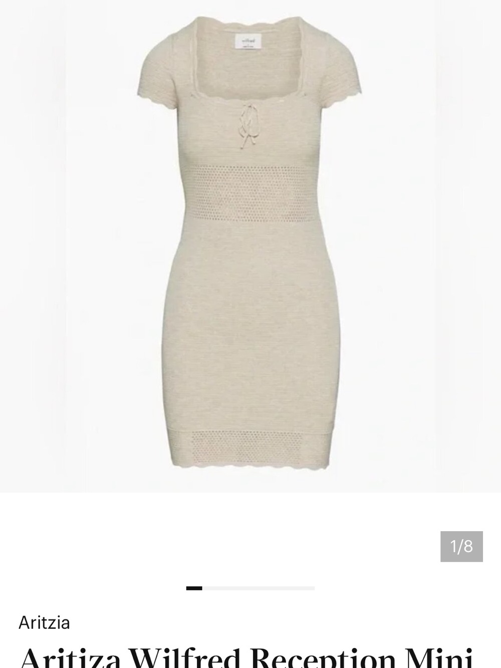 Aritzia Wilfred reception knit mini dress